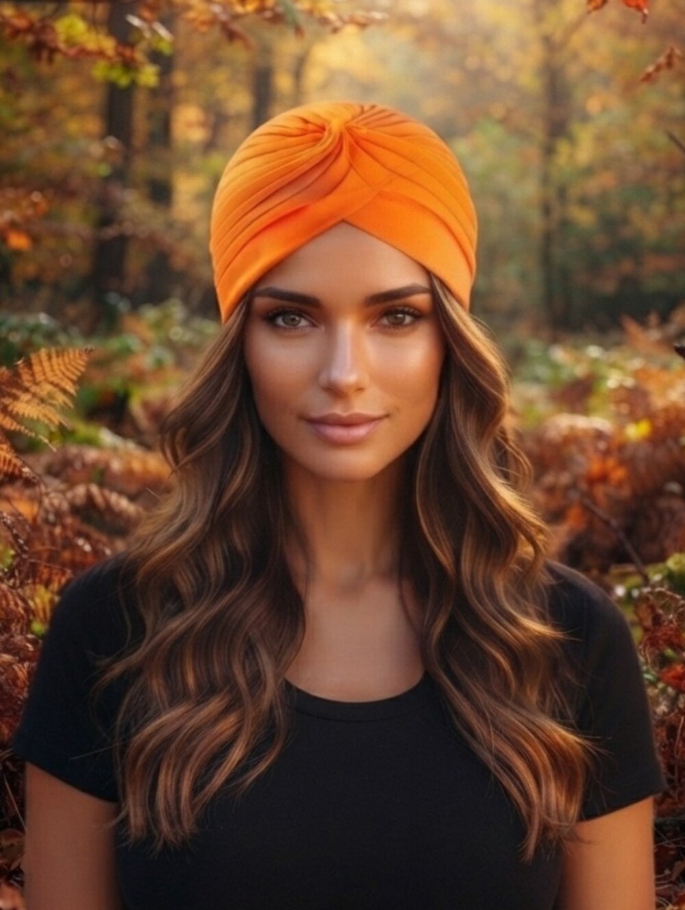 Fall Hat Turban Pumpkin Snood Chemo Cap